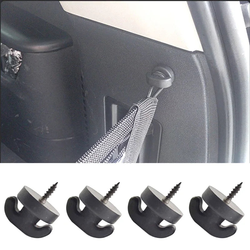 Car Mesh Pocket Hook Seat Mesh Buckle Car Interior Trunk Screw Fixing Hook Ring Universal Storage Mesh Pocket Mounting Clip
