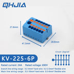 1 in Multiple Out Electrical Splitter Wire Connector Plug-in Terminal Block for Home Light Wiring Guide Rail Junction Box