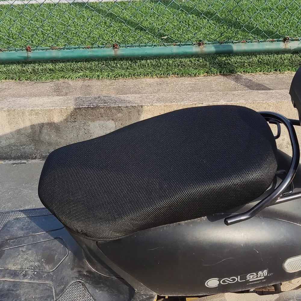 Motorcycle 3D Mesh Fabric Anti-skid Pad Scooter Seat Electric Bike Cover Sunscreen Summer Breathable Cushion Net Cover Amagi