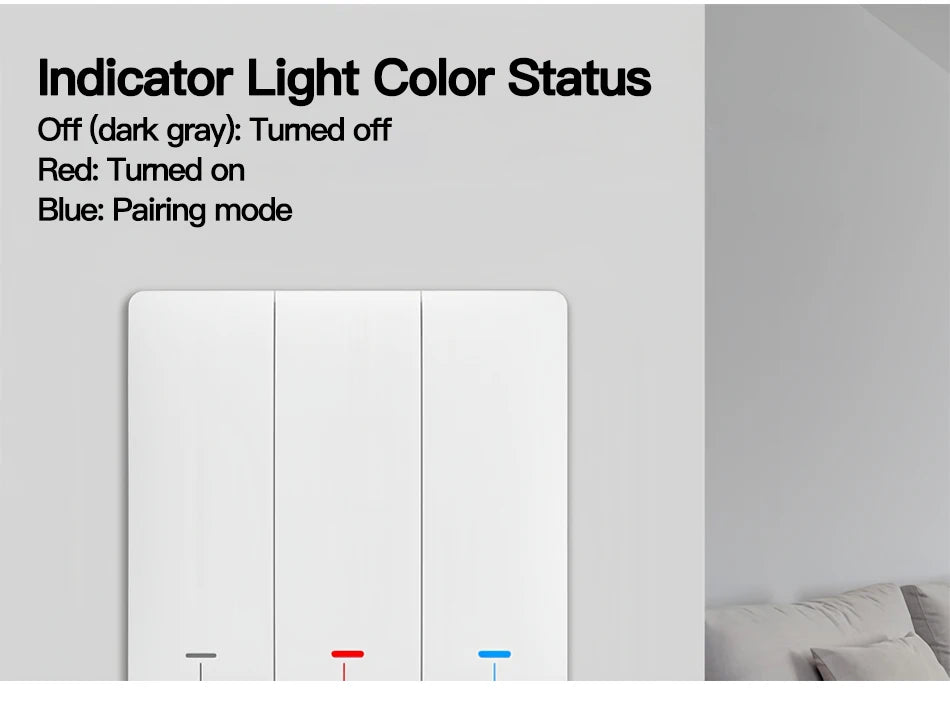 Tuya ZigBee Smart Light Switch No Neutral Wire No Capacitor Needed,1/2/3 Gang Wall Touch Interrupter Work with Alexa Google Home