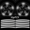 10pcs Car Wheel Hub Reflective Sticker Decorative Strips For Volkswagen Golf 4 5 7 6 Chevrolet Cruze Honda Civic Accord 2023