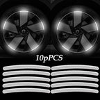 10pcs Car Wheel Hub Reflective Sticker Decorative Strips For Volkswagen Golf 4 5 7 6 Chevrolet Cruze Honda Civic Accord 2023