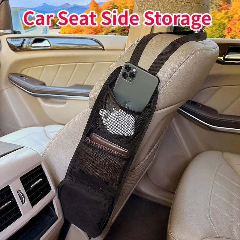 Car Seat Organizer Auto Seat Side Storage Hanging Bag Multi-Pocket Drink Holder Mesh Pocket Styling Organizer Phone Holder Amagi