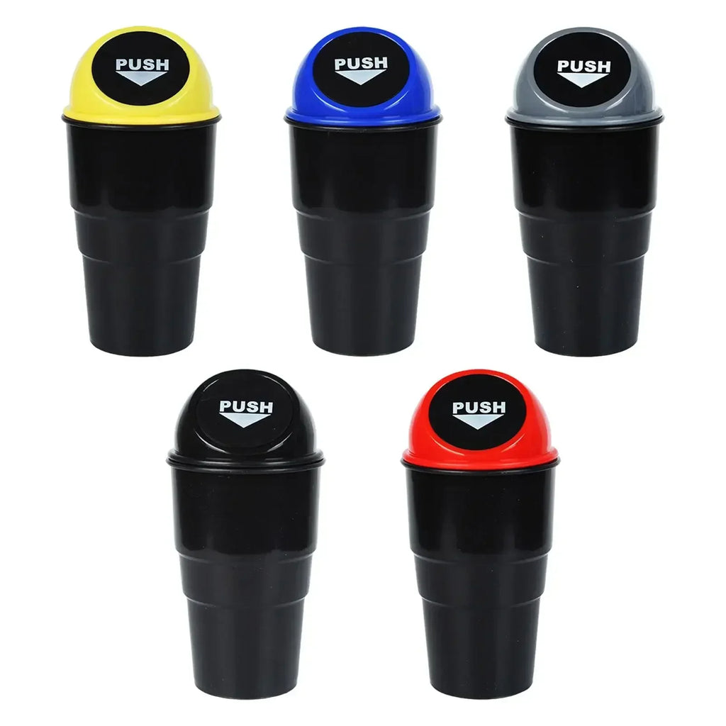 Round Car Trash Can with Lid, Car Garbage Box Car Door Trash Can Fashionable and Creative Water Cup Holder, Storage Bucket Amagi