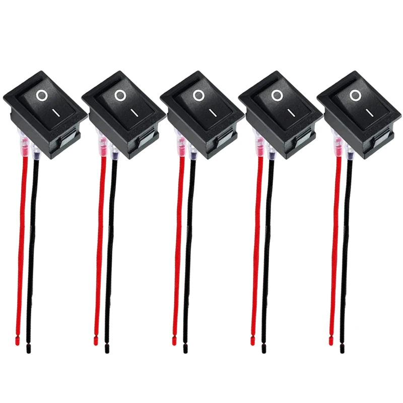 10/1Pcs Round Rocker Switch ON/Off SPST 2Pin Latching Toggle Switch Snap Boat Car Round Switches Pre-Wired 6A/250V 10A/125V