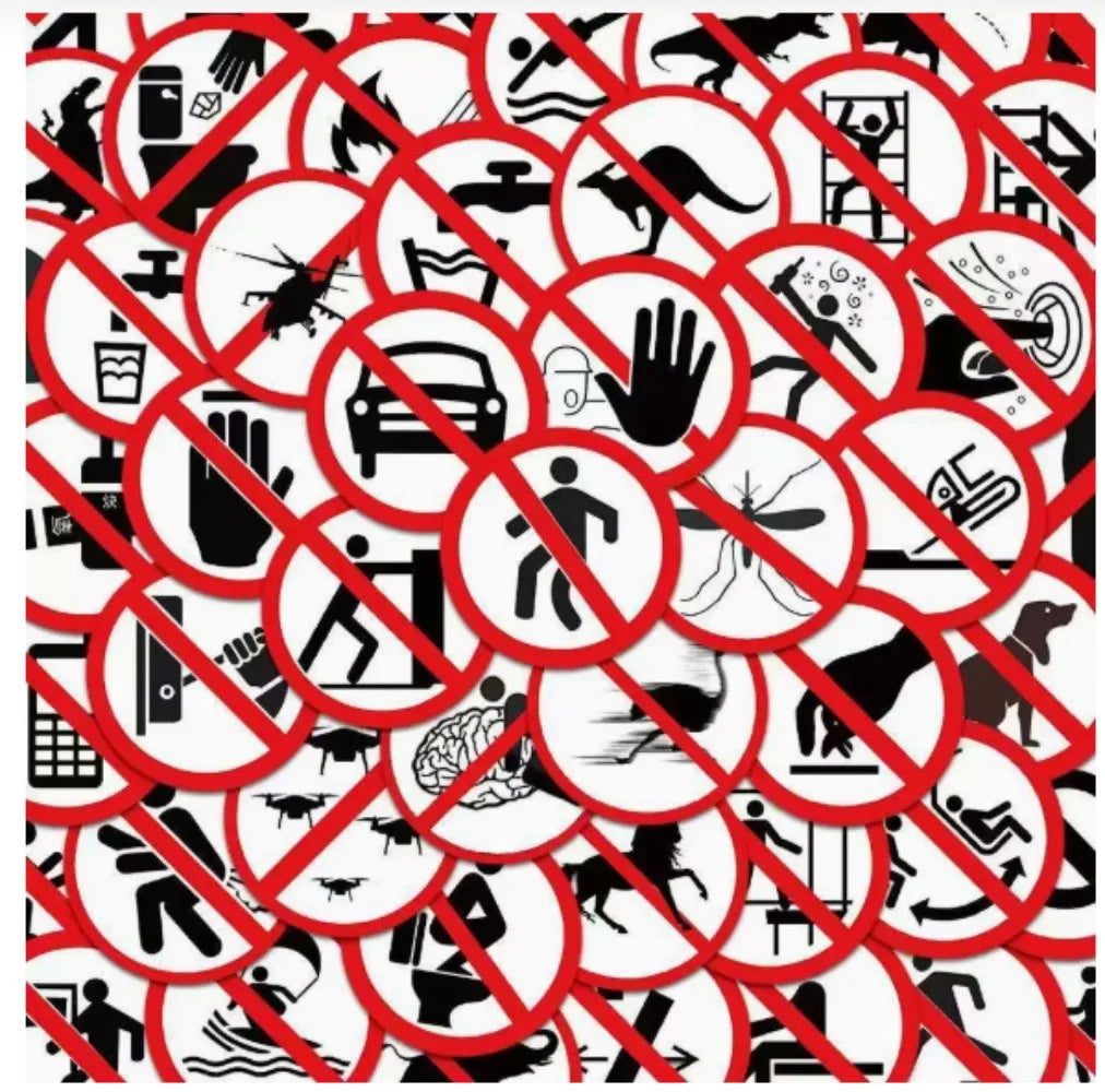 64Pcs Funny No Sign Car Sticker Pack Graffiti Vinyl Decal for JDM Moto Helmet Laptop Skateboard Waterproof Luggage Decor Bumper