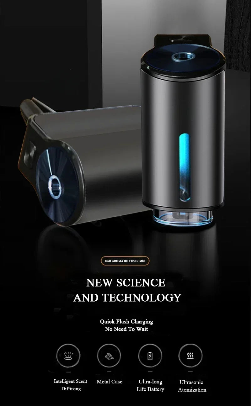 Smart Car Fragrance Diffuser Automobile Aromatherapy Air Freshener Interior Deodorizer Light Scent Start Stop Aromatherapy Amagi