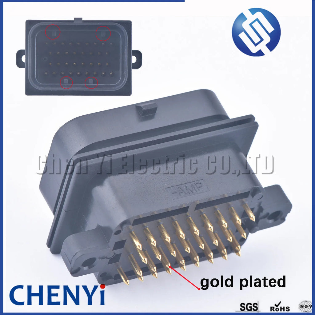 34 Pin 3-1437290-9 1.0mm Series ECU Auto Connector Electrical PCB Computer ECU Connector 64327288-2 4-1437290-1
