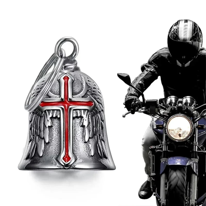 Vintage Punk Angel Pendant Motorcycle Bell Necklace For Men Symbol Of Protection And Good Luck Lucky Gift Sending off boyfriend