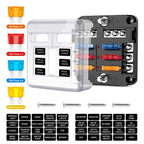 Fuse Box 6 Way Blade Fuse Block Holder Waterproof M5 Stud With LED Indicator Light For Auto Car Boat Turck Marine 12V 32V Amagi