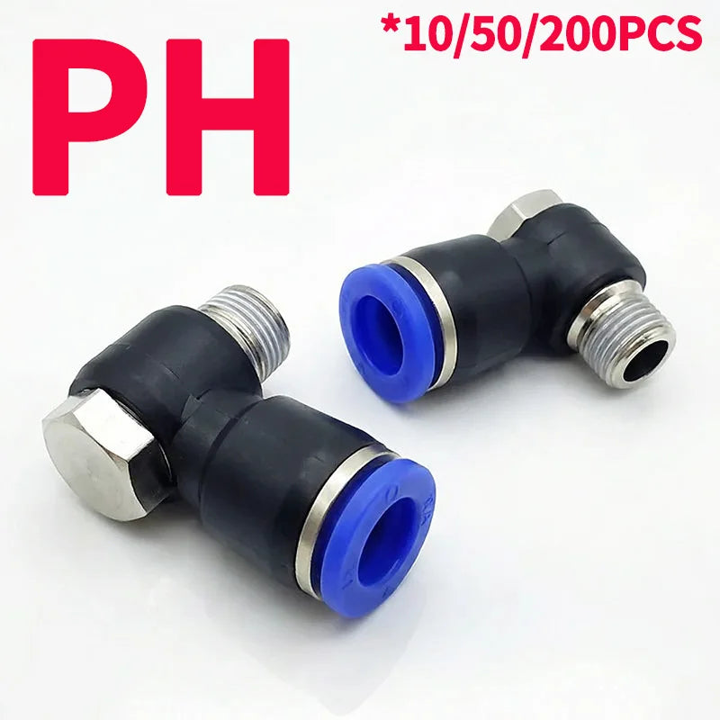 10/50/200PCS Pneumatic Straight Connector BSPT Thread, External Hex Air Hose Fitting 1/8 1/4 3/8 1/2 Inch for Air Compressor