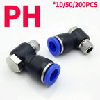 10/50/200PCS Pneumatic Straight Connector BSPT Thread, External Hex Air Hose Fitting 1/8 1/4 3/8 1/2 Inch for Air Compressor