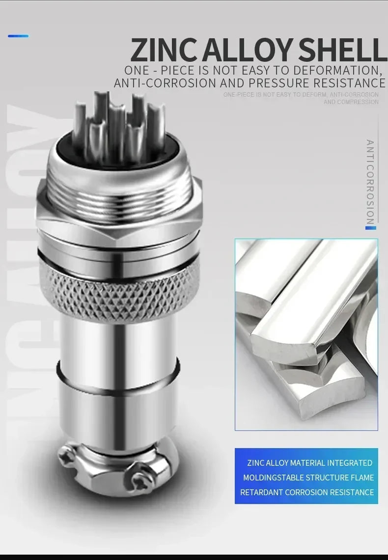 GX12 GX16 GX20 Waterproof Aviation Connector 2 3 4 5 6 7 8 9 10 12 15Pin M/F, 5/10/20 Sets for Industrial Machinery Panel Wiring