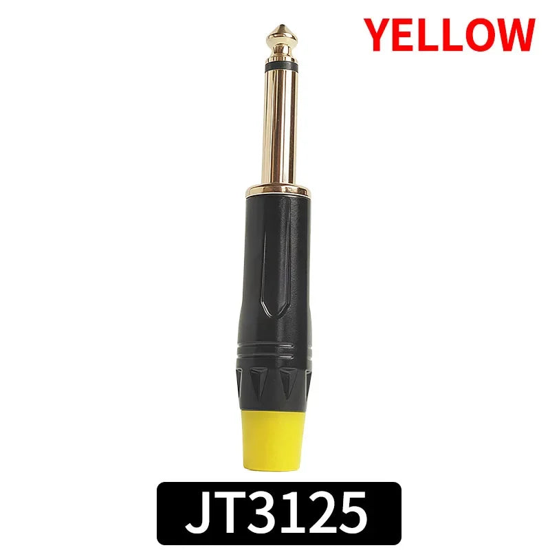 4/10/20PCS 6.3mm Mono Plug to Gold RCA Connector, Coaxial AV Audio Video Solder Adapter for Speaker, Amplifier, Mixer,PC DIY Use