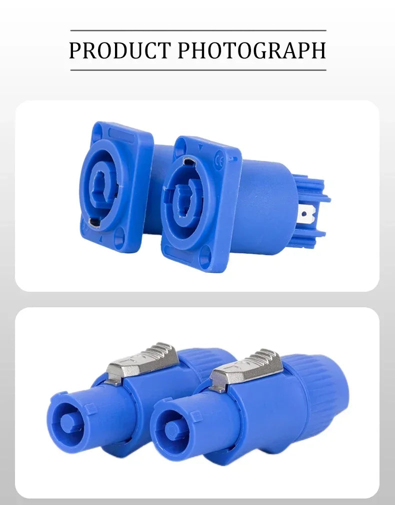 5/10/20PCS 3Pin NAC3FCA NAC3FCB Power Connector Stage Lighting Speakon Male Plug Blue (Input)+White (Output) Plug+Female Socket