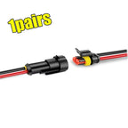 1-10Sets Automotive 2 Pin Way Wire Waterproof Electrical Connectors Suitable for Trucks Ship Jet Ski Scooter Car and Ship