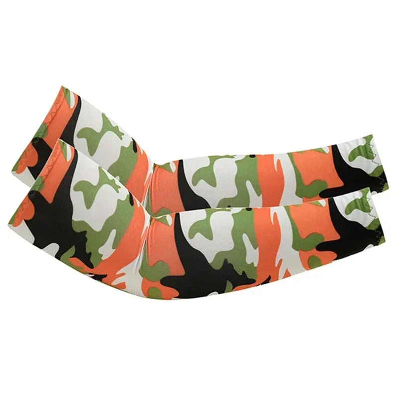 Camouflage Ice Silk Sleeve Cover Men Women Sun Protection Windproof Arm Sleeves Oversleeve for Outdoor Fishing camping Cycling