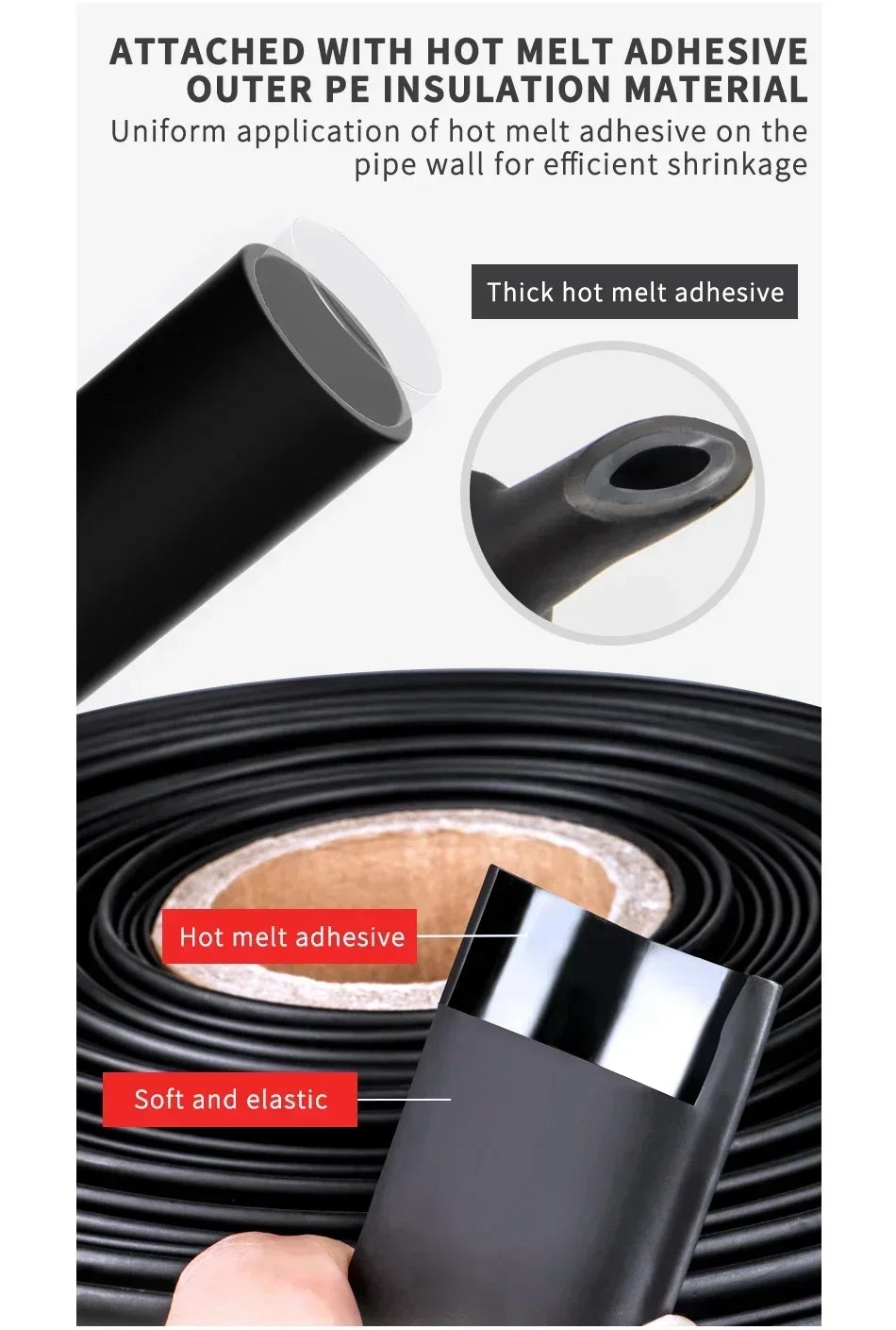 10/50/100/200M 3:1 Heat Shrink Tube With Glue Thermoretractile Heat Shrinkable Tubing Dual Wall Heat Shrink Tubing 2.4MM-25.4MM