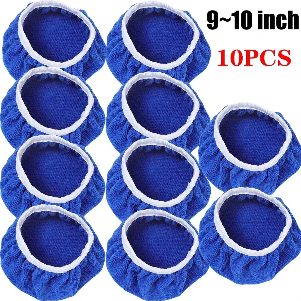 5-10inches Car Waxing Sleeves Microfiber Polisher Lint-free Cloth Covers Polishing Hood Car Paint Care Cleaning Maintenance Tool