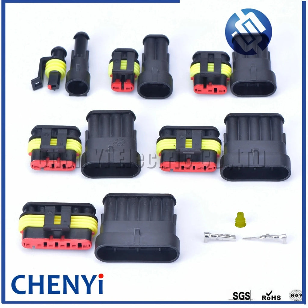 5 sets 1/2/3/4/5/6 pin 1.5 male and female Plug Automotive waterproof connectors Xenon lamp connector Wire harness Plug