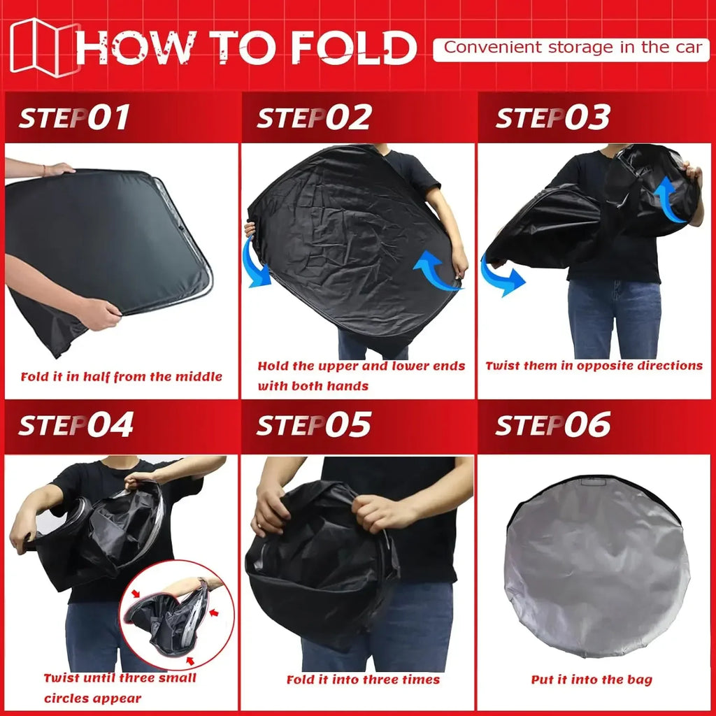Front Windshield Sunshade, Foldable Sun Visor , Suitable for Sedan and SUV Models Amagi