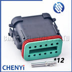 12 Pin Black DT series Connector Waterproof Plug Socket DT06-12S DT04-12P DT06-12S-E005 DT04-12P-E005 with pins For Deutsch