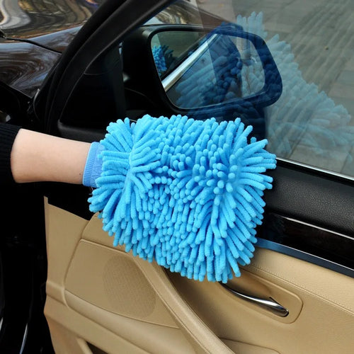 1/3/5PCS Microfiber Car Wash Double-faced Glove Soft Mesh Random Color Detailing Chenille Waterproof Mitt Car Cleaning Tool