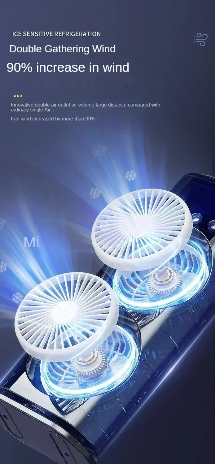 Cross Border Mini Electric Fan with Spray Cooling Function Portable Air Conditioning Household Desktop Use with LED Light Amagi