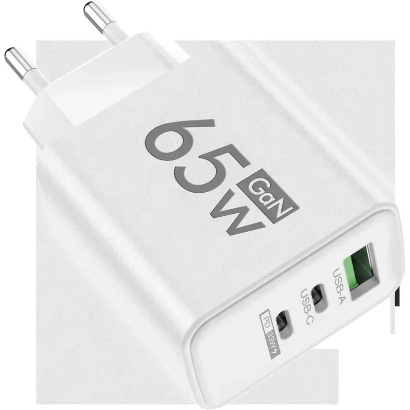65W Type C USB GaN EU/US/KR Plug Fast Charging Charger 4 In 1 Multi Ports Quick Charging Wall USB Type C Power Adapter Amagi