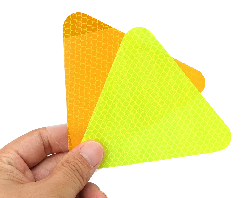 Car Reflective Stickers Night Light Safety and Warning Triangle Reflector Rear Light Sign Strips Exterior Decoration Accessories
