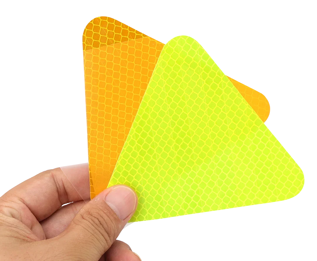 Car Reflective Stickers Night Light Safety and Warning Triangle Reflector Rear Light Sign Strips Exterior Decoration Accessories