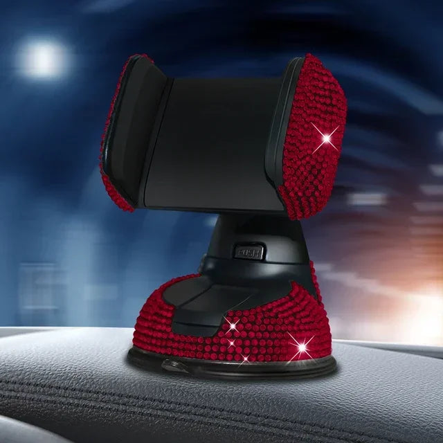 Elegant Rhinestone Car Phone Holder Universal Rotatable Secure Perfect for Easy Navigation and Style Interior Woman Accessories