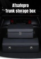 Car Trunk Organizer Organizers And Storage Suv Faux Leather Foldable Trunk Multi-Compartment Adjustable Auto Grocery Storage Box
