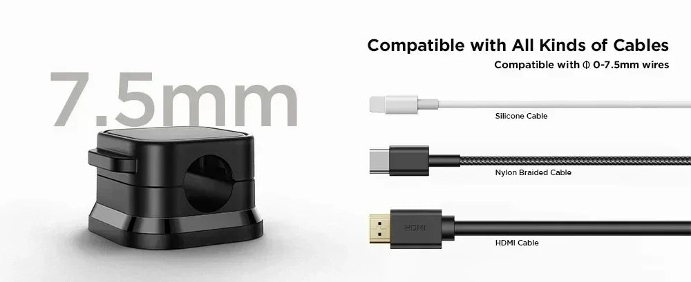 6/12 PCS Magnetic Cable Clips Cable Smooth Adjustable Cord Holder Under Desk Cable Management Wire Keeper Organizer Holder Amagi