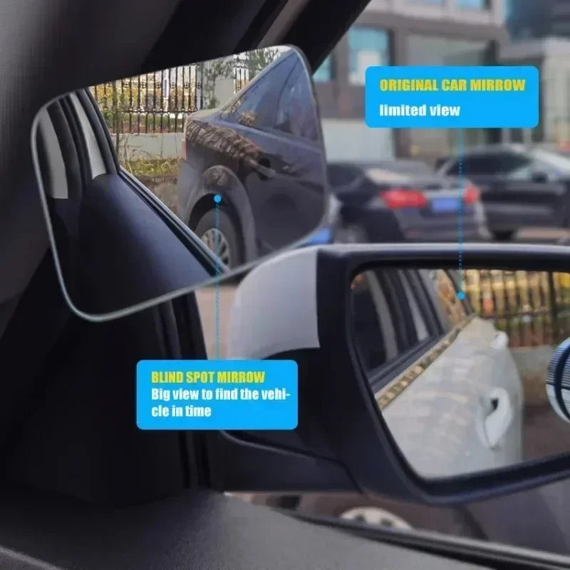 2/1PCS Car Auxiliary Blind Spot Mirror 360° Wide-Angle Adjustable HD Convex Mirrors Automotive Parking Reversing Rearview Mirror