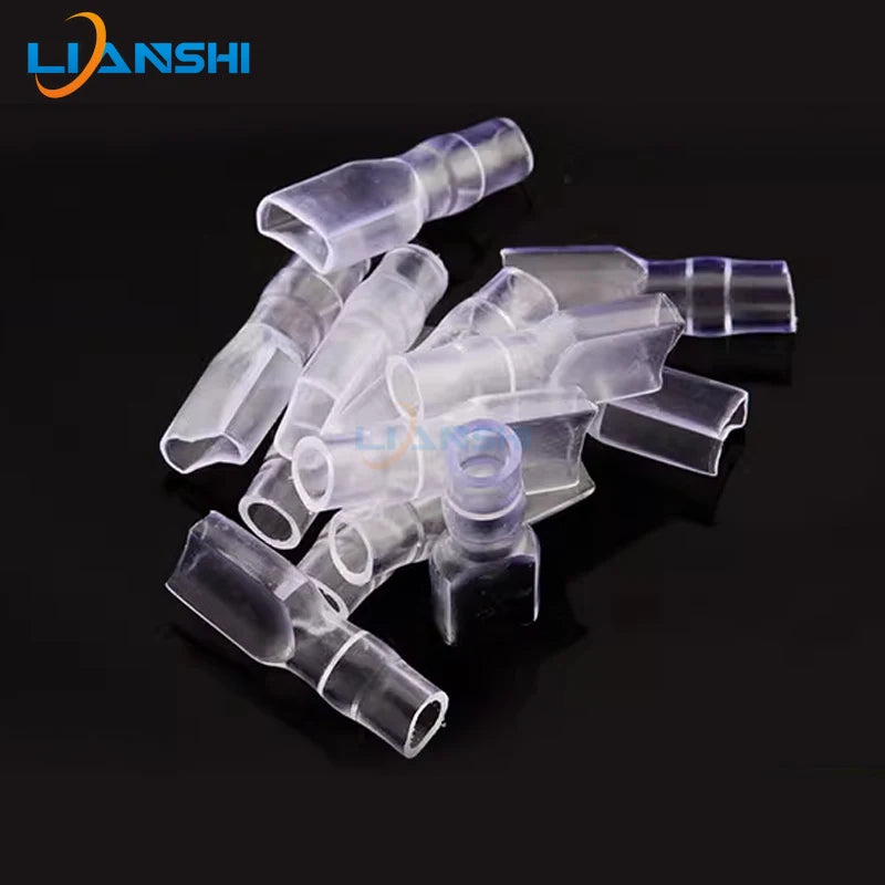 100pcs 6.3 spring single wire Double wire large hole PVC insulating sheath 250 spring female terminal PVC sheath