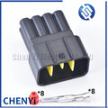 5 Sets 8 Pin Male or Female 2.3mm Auto Light Lamp Black Plug Automotive Waterproof Connector For FW-C-8F-B FW-C-8M-B
