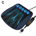 Cooling Car Seat Cushion with Adjustable Fan Breathable 3D Honeycomb Design All-Season Ventilated Auto Seat with Leather Surface