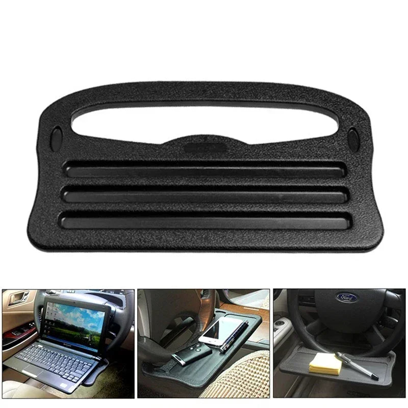 Steering Wheel Tray Table Deluxe - Multifunctional Car Storage Rack With Card Table Functionality - Durable Plastic Construction