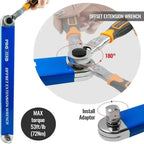 15-inch Extension Wrench 3/8" Offset Impact-Ready Socket Wrench Tool Versatile Square Drive Adapters Extension Ratchet Wrench