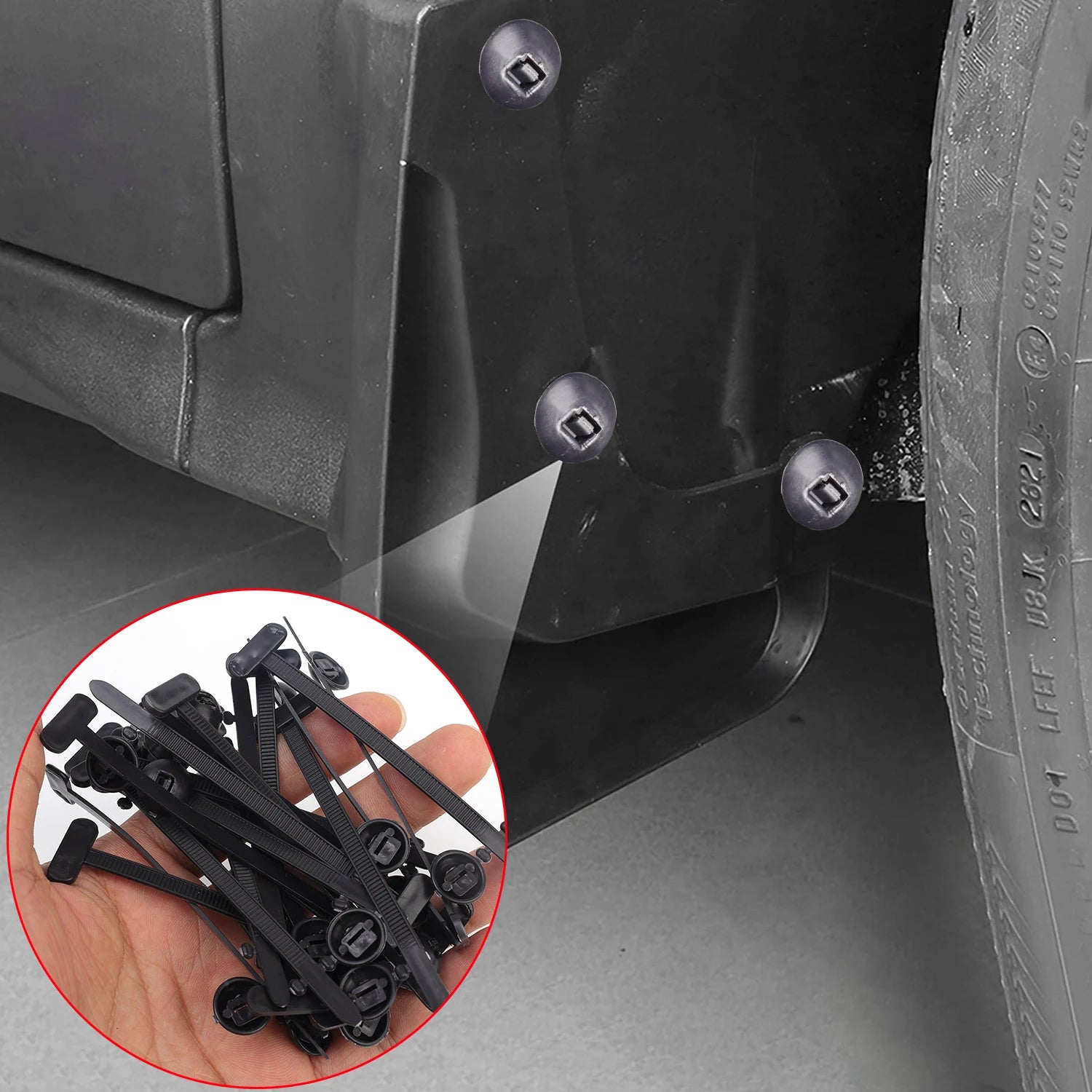 Nylon Cable Tie Buckle Auto Fastener Screw Self-Locking Zip Ties Car Trunk Engine Guard Panel Wire Management Strap Fixed Tools