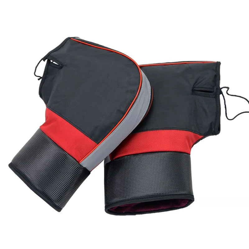 1Pair Motorcycle Handlebar Muffs Protective Motorcycle Scooter Thick Warm Grip Handle Bar Muff Rainproof Winter Warmer Gloves