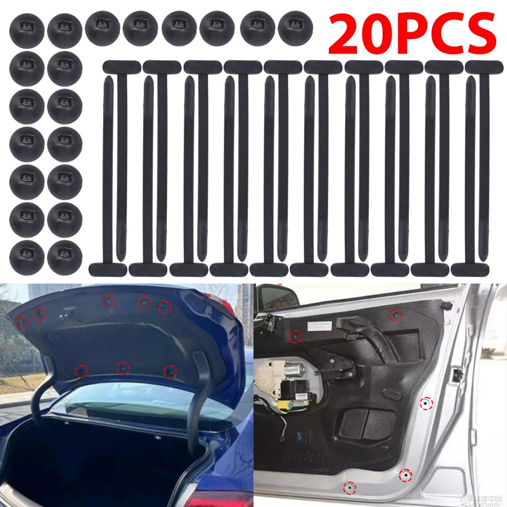Nylon Cable Tie Buckle Universal Car Fender Trunk Engine Guard Panel Wire Management Secure Auto Fastener Screw Replacement Clip