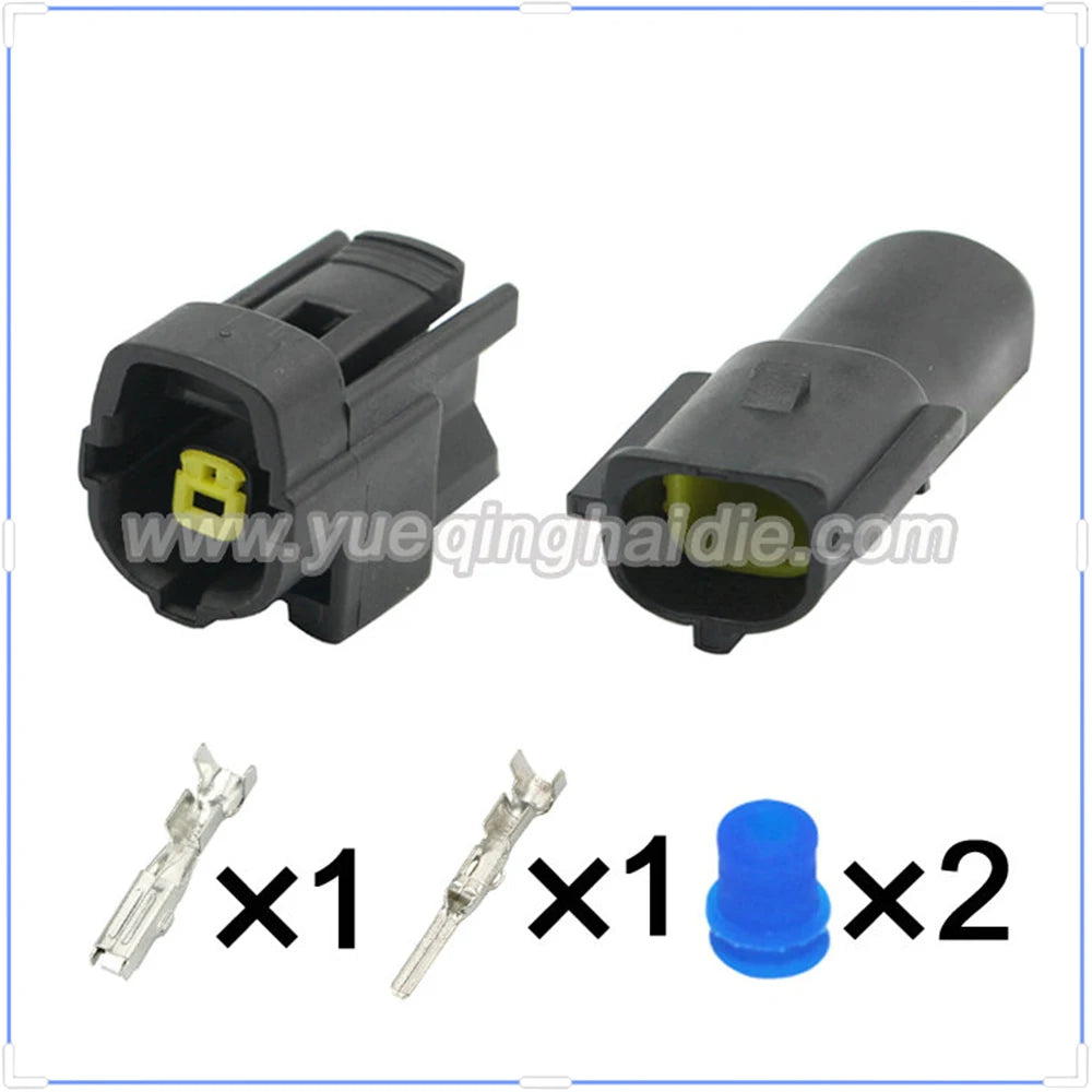 1-Pin Connectors AMP Waterproof 1.8mm Male Female Connector Auto Solenoid Plug Wiring Harness Plug Socket 174879-2 174877-2
