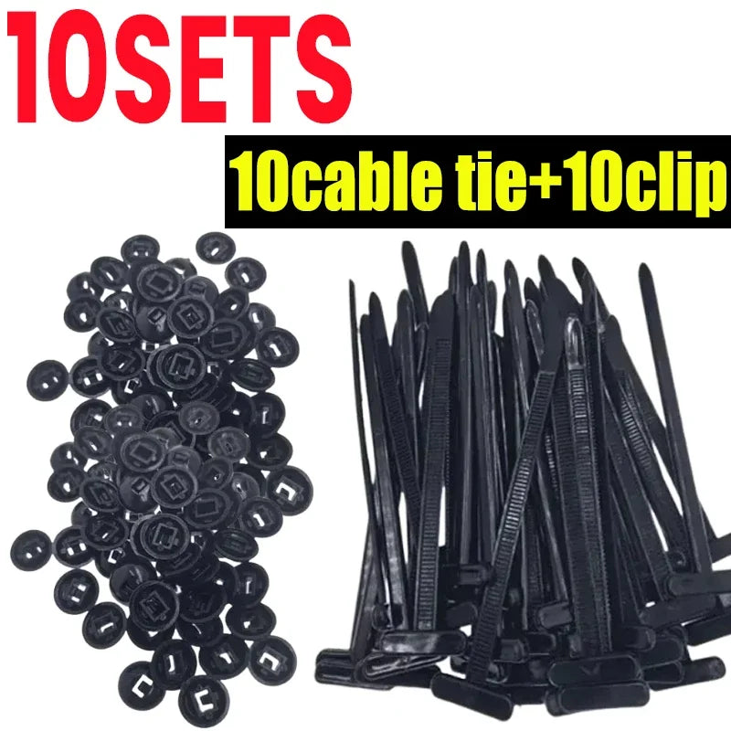 1-100SET Nylon Cable Tie Buckle Multipurpose Cable Ties Tool Universal Heavy Duty for Car Repair Self Locking Zip Black Zip Ties