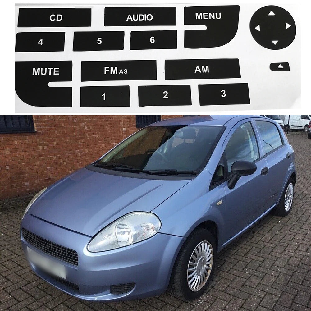 Car Front Radio Button Repair CD Decals Stickers Replacement For Fiat Grand Punto Car Radio Audio Button Repair Decals Stickers