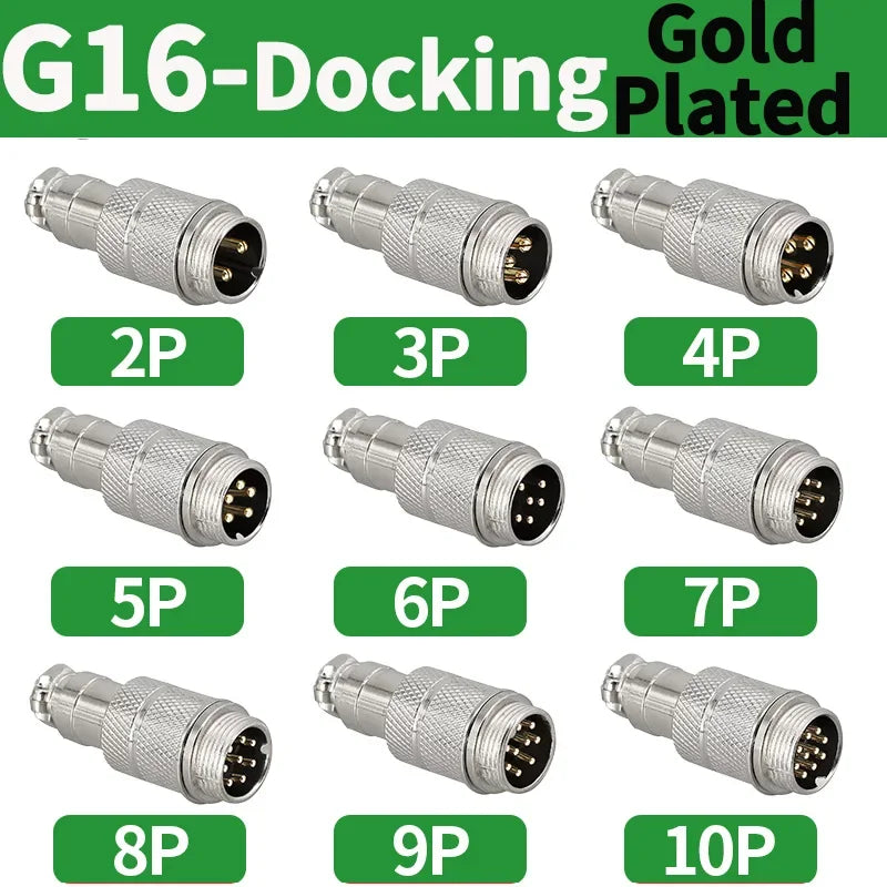 5/20/100 Sets Gold Plated Male&Female Docking Aviation Plug Circular Connector GX16 2 3 4 5 6 7 8 9Pins Electric Wire Connector