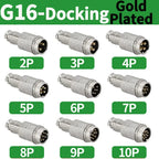 5/20/100 Sets Gold Plated Male&Female Docking Aviation Plug Circular Connector GX16 2 3 4 5 6 7 8 9Pins Electric Wire Connector