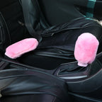 2Pcs Car Handbrake Grip Covers Gear Shift Knob Cover Handle Plush Sleeve Winter Soft Warm Hand Brake Interior Gear Shift Collars
