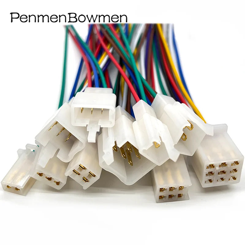 1 Set 2 3 4 6 9 Pin Car Flame Retardant Rubber Sleeve Electrical Connectors Wire Harness Plug Motorcycle 6030-2981 6030-6991
